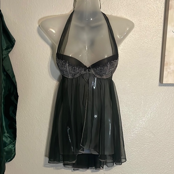 Victoria's Secret Black Chemise with Plunging Neckline - Picture 1 of 5